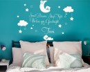 Cute Bear Sleeping on the Moon - Custom Name Wall Decal for Nursery